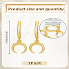 1 Pair Brass Moon Hoop Earrings EJEW-LP0007-116G-2