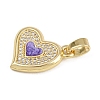 Brass Micro Pave Cubic Zirconia Enamel Pendants KK-Z123-19G-02-2