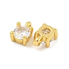 Rack Plating Brass Micro Pave Clear Cubic Zirconia Pendants KK-K341-64G-2