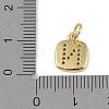 Rack Plating Brass Micro Pave CLear Cubic Zirconia Charms KK-E110-14G-N-3