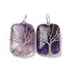Natural Amethyst Copper Wire Wrapped Pendants G-H281-08P-09-1
