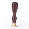 DIY Scrapbook Brass Wax Seal Stamps and Wood Handle AJEW-P068-A05-2