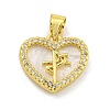 Rack Plating Brass Micro Pave Cubic Zirconia Pendants KK-G513-85G-1