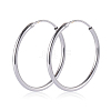 Rhodium Plated 925 Sterling Silver Hoop Earrings Endless Unisex Small Hoop Earrings 20mm Gold Plating Huggie Hoop Earrings for Women Men JE1076A-03-1