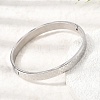 304 Stainless Steel Tartan Textured Hinged Cuff Bangles for Women SA-CBAC920-10P-2