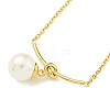 Plastic Imitation Pearl Round Pendant Necklaces NJEW-Z041-05G-2