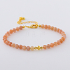 Synthetic Sunstone Round Beaded Bracelet RG1104-4-1