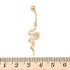 Snake Brass Micro Pave Clear Cubic Zirconia Curved Barbell Belly Rings LS-AJEW-L099-03G-3