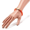 Imitation Gemstone Acrylic Curved Tube Beaded Stretch Bracelet BJEW-JB07965-3