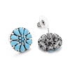 Bohemian Synthetic Turquoise Flower Stud Earrings EJEW-H085-01B-2