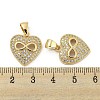 Brass Micro Pave Clear Cubic Zirconia Pendants ZIRC-P113-07E-G-3