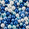 Cheriswelry 12 Strands 12 Style Baking Painted Pearlized Glass Pearl Round Bead Strands HY-CW0001-02-13