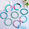 8Pcs 6 Style Synthetic Imperial Jasper & GLass Beaded Stretch Bracelets Set BJEW-SW00086-05-2