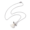 Angel Alloy and Spiral Shell Pendant Necklaces NJEW-JN04841-5