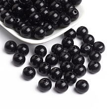 12MM Black Chunky Bubblegum Acrylic Round Solid Beads X-PAB705Y-7