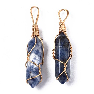 Natural Blue Spot Jasper Big Pendants G-T122-70B-1