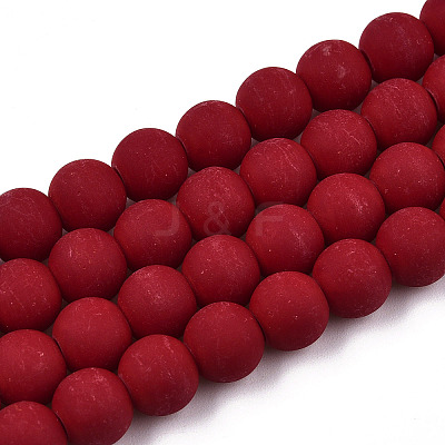 Opaque Glass Beads Strands X-GLAA-T032-P8mm-MD05-1