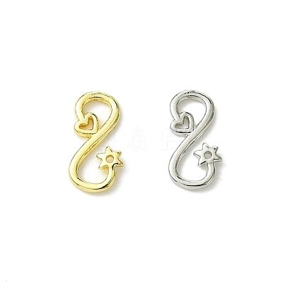 4Pcs 2 Colors Brass S-Hook Clasps KK-FS0001-75-1