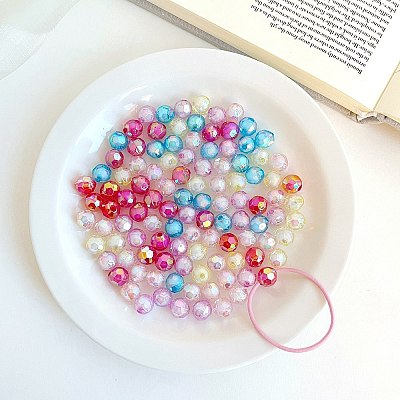 AB Color Plated Transparent Acrylic Beads OACR-I015-13-1