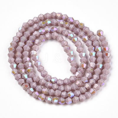 Opaque Solid Color Electroplate Glass Beads Strands LS-EGLA-A039-P2mm-L13-1