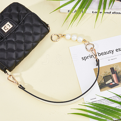 Imitation Leather Bag Straps & Plastic Imitation Pearl Beaded Extender FIND-WH0126-373B-1