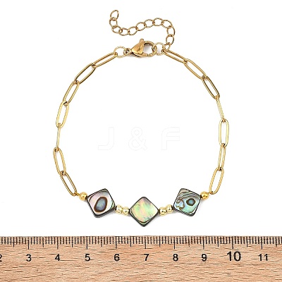 Abalone Shell/Paua Shell Beads Link Bracelets BJEW-JB13824-1
