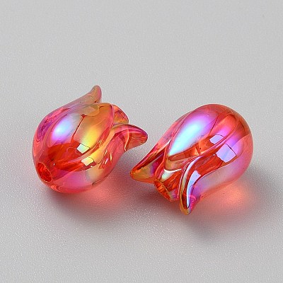 Transparent UV Plating Acrylic Beads TACR-TAC0001-09B-02-1