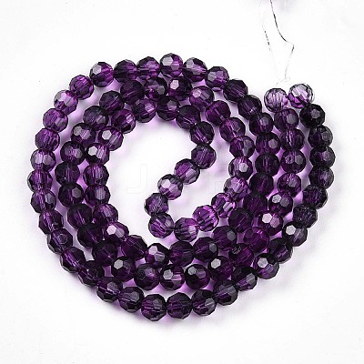 Baking Paint Transparent Glass Beads Strands LS-DGLA-A035-T6mm-A09-1