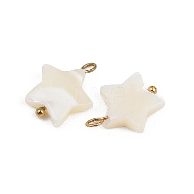 Natural Shell Star Pendants STAS-D378-35G-1