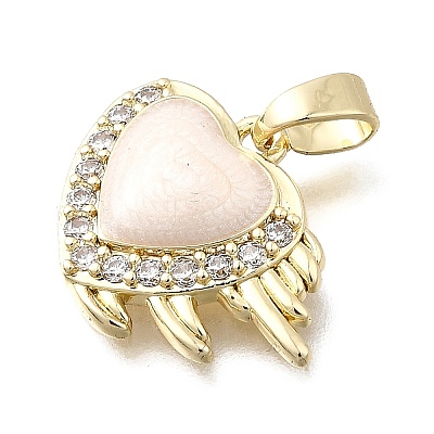 Brass Micro Pave Cubic Zirconia Pendants KK-P336-40G-01-1