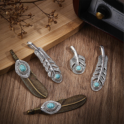 12Pcs 3 Styles Tibetan Style Alloy Big Pendants FIND-SC0003-63-1