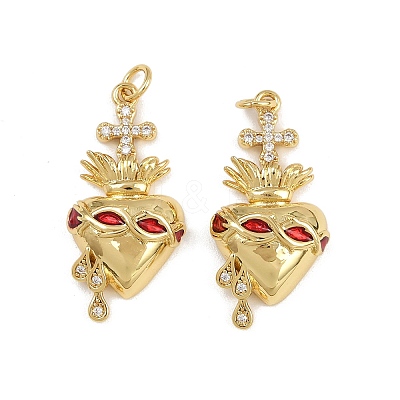 Brass Micro Pave Cubic Zirconia Pendants KK-L240-21G-1
