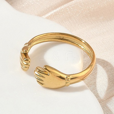 304 Stainless Steel Cuff Open Rings for Women RJEW-L341-05B-G-1