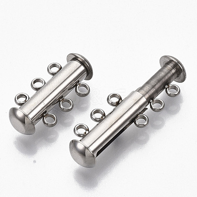 Tarnish Resistant 304 Stainless Steel Slide Lock Clasps STAS-S079-158P-1
