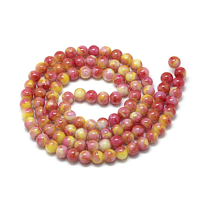 Baking Paint Glass Beads Strands X-DGLA-S115-8mm-S35-1