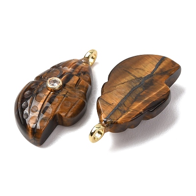 Natural Tiger Eye Carved Pendants G-H357-05G-04-1