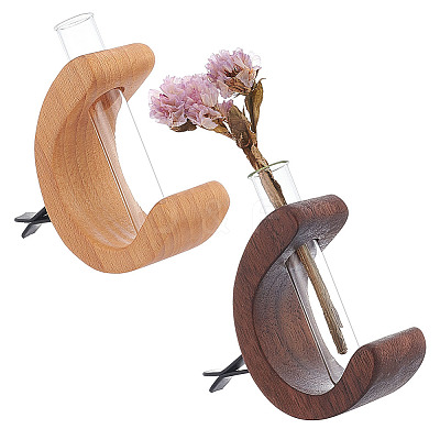 2 Sets 2 Color Glass Car Flower Vase Clip Holder AJEW-OC0005-69-1