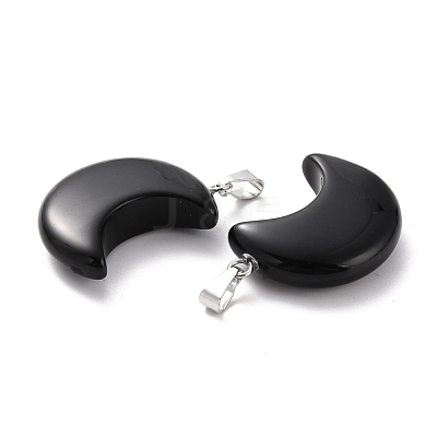 Natural Obsidian Pendants G-Z022-02L-1
