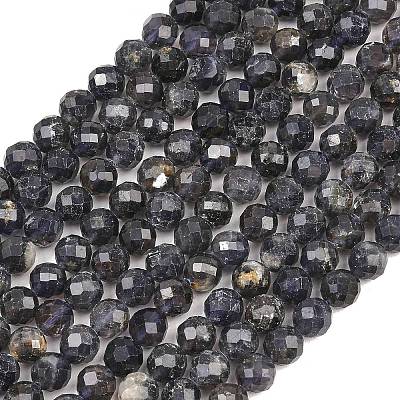 Natural Iolite Beads Strands G-RM250101-E7-1