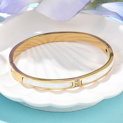 304 Stainless Steel Rhinestone Bangles for Women BJEW-Z092-07G-1