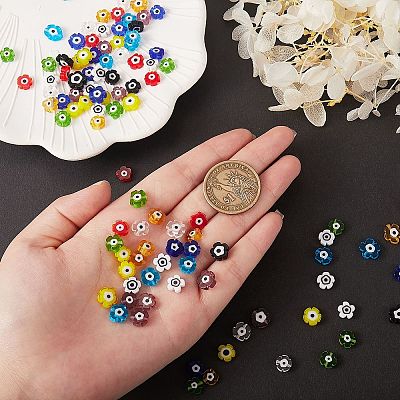 120Pcs 10Colors Handmade Evil Eye Lampwork Beads LAMP-SZ0001-16-1