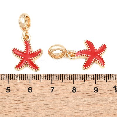 Alloy Enamel European Dangle Charms AL-CBAC2D3-02G-01-1