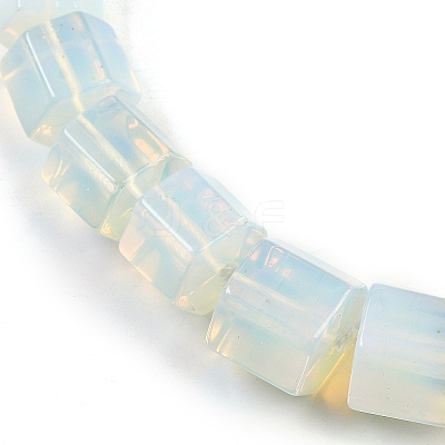 Opalite Hexagon Prism Graduated Beaded Necklaces for Women Men NJEW-K388-03G-1