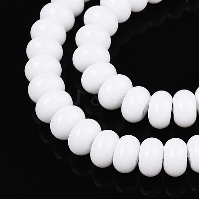 Opaque Spray Painted Glass Beads GLAA-ZX008-8mm-18G-1