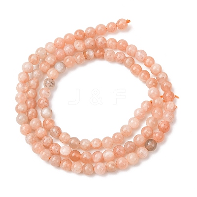 Natural Sunstone Beads Strands G-K423-A02-4mm-1
