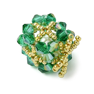 Christmas Seed Beads Beaded Charms PALLOY-MZ00299-03-1