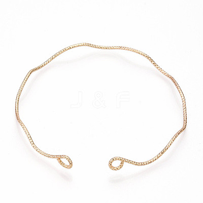 Brass Wavy Open Cuff Bangle Making KK-N258-02G-1