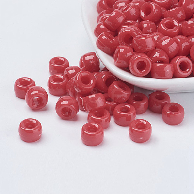 Opaque Acrylic European Beads X-PL338-5-1