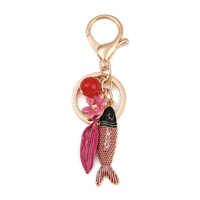 Alloy Enamel Fish Pendant Keychains KEYC-Z007-01G-1