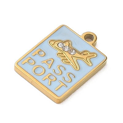 304 Stainless Steel Enamel Pendants STAS-I369-08G-02-1